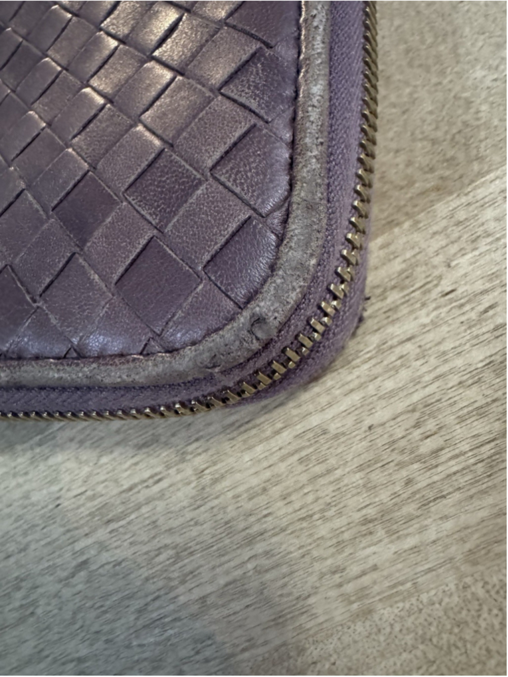 Bottega Veneta Authentic Intrecciato Leather Zip Around Women Wallet Mauve - Picture 6 of 14